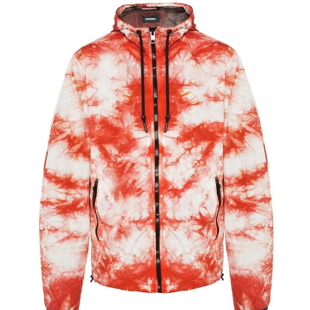 $248 Diesel Men’s J-Pinal Windbreaker Jacket In Red Size L